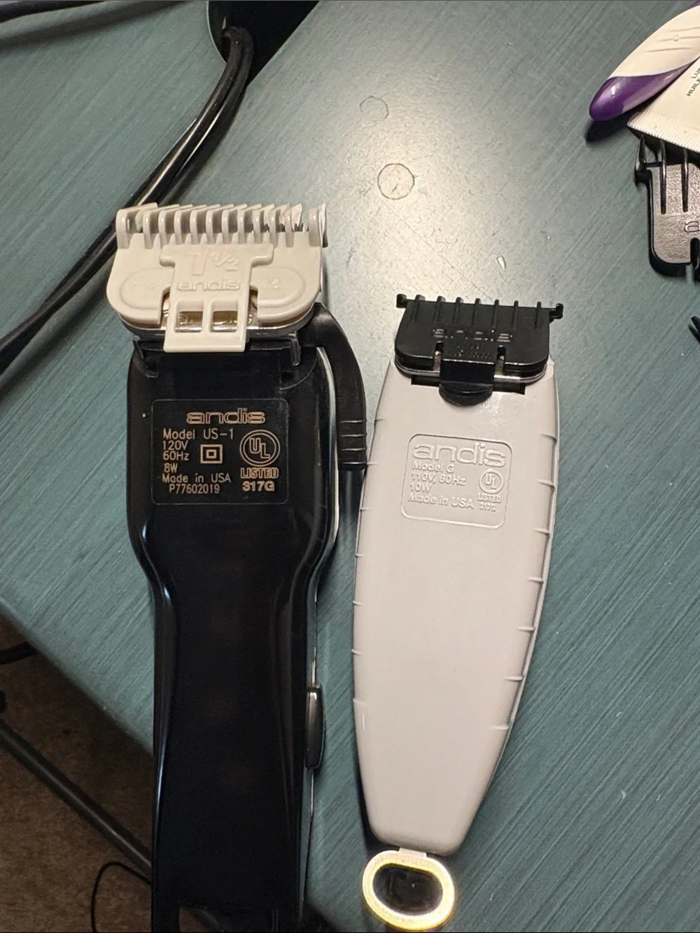 Andis Corded Hair Clippers and Trimmer Set in White and Black